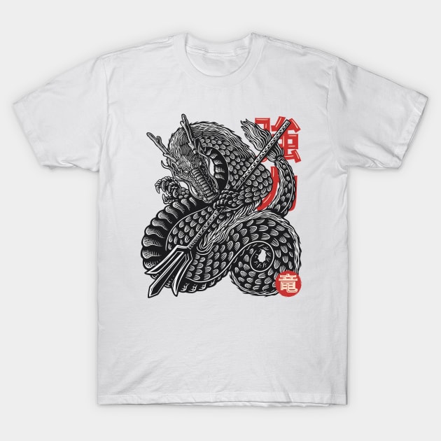 Dragon warrior T-Shirt by MANASUKA